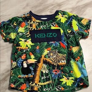 Kenzo Green and Yellow Tropical Tees